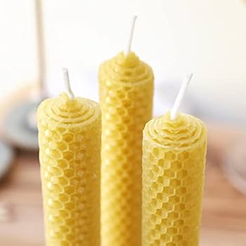 Velas de Cera de Abeja Naturales 1,5 x 10 cm – Endulzamiento, Atracción y Armonía