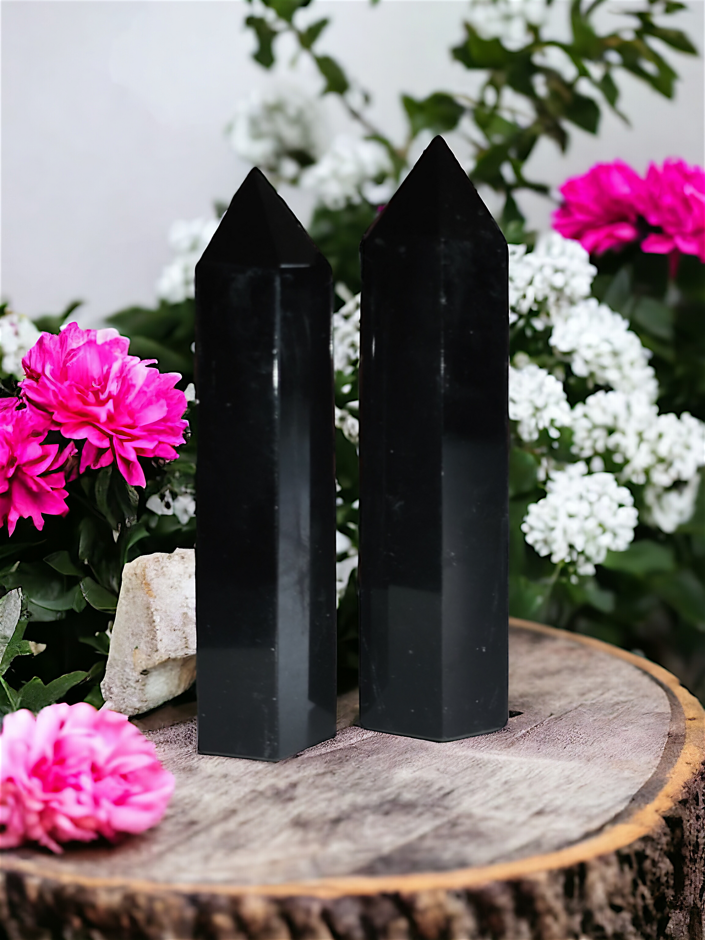 Obsidian Doppelspitze 6-7cm