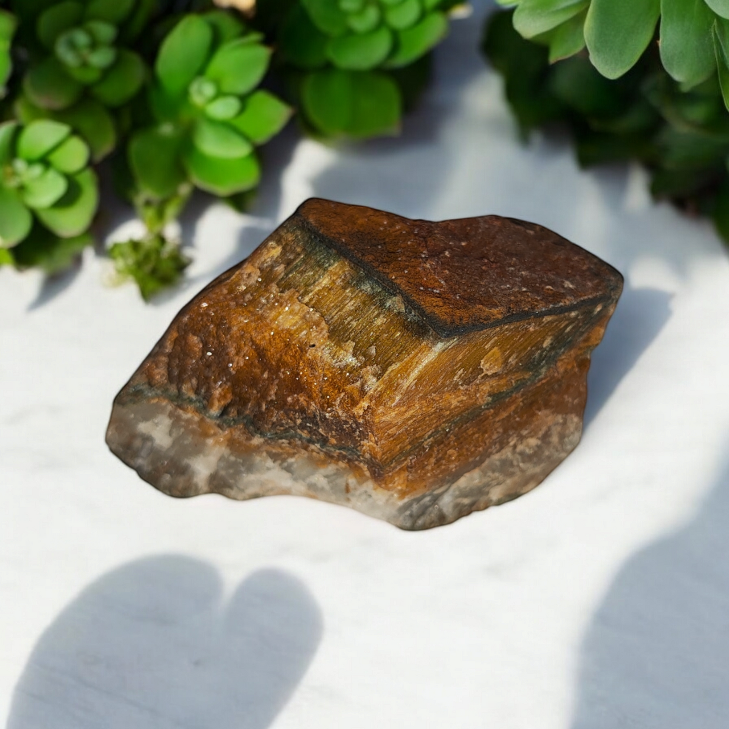 ojo de tigre en bruto piedra natural protectora para energía, coraje y claridad