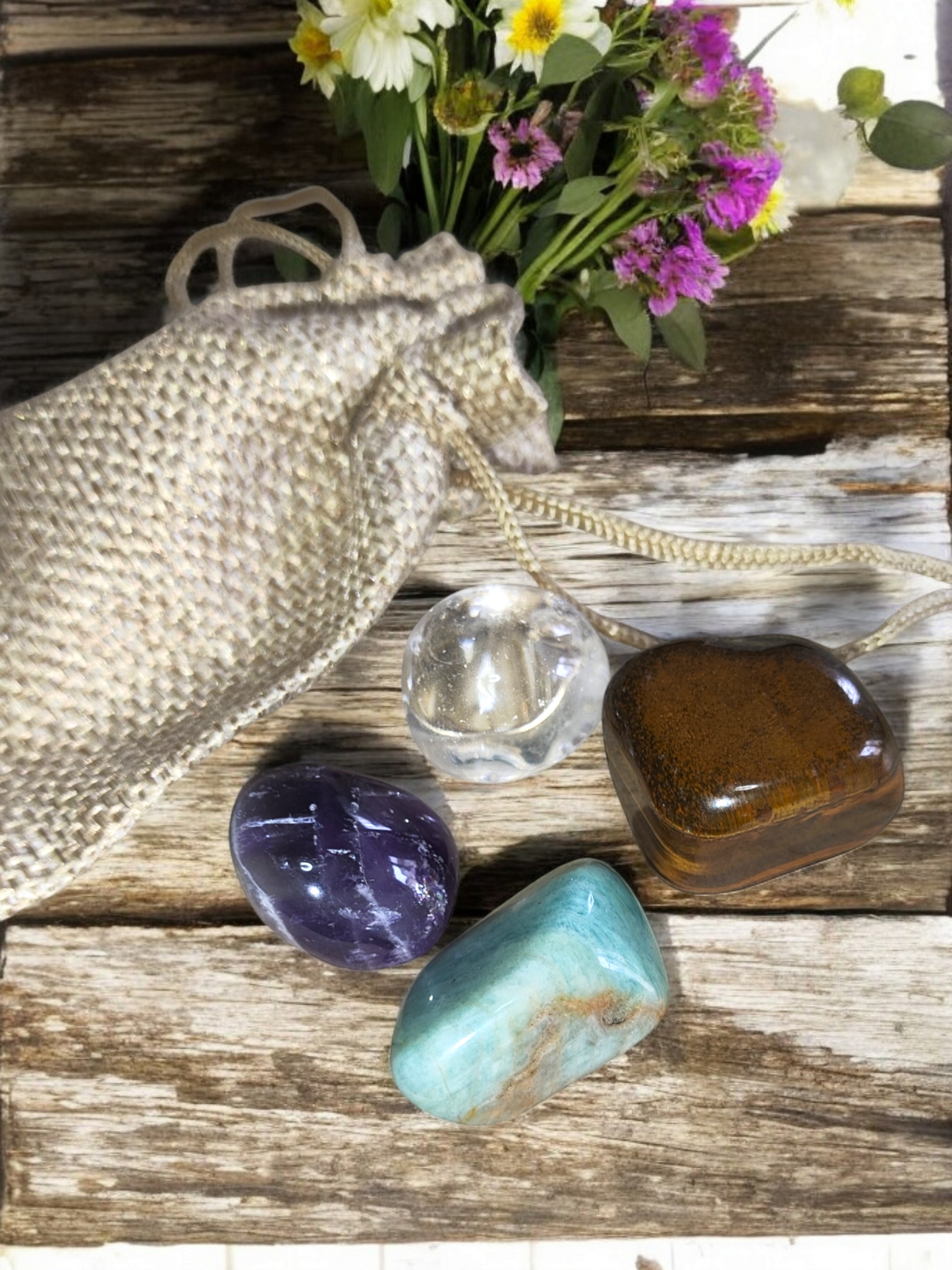Set de piedras naturales para concentración, enfoque mental y claridad interior