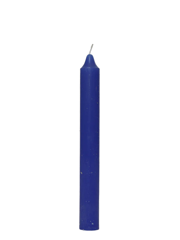 vela azul mini para rituales de paz interior y expresión