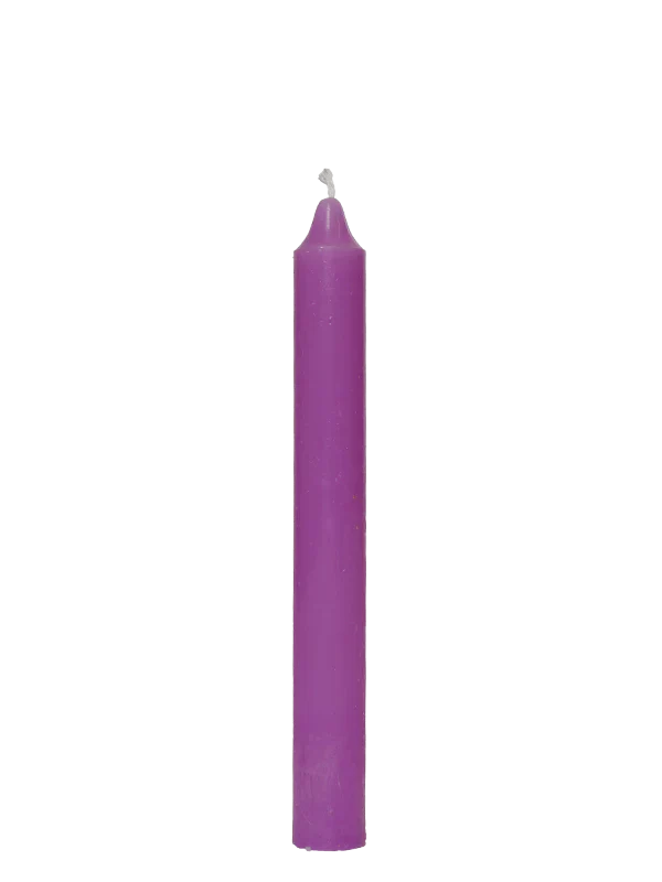 vela esotérica morada de 20 cm para protección espiritual e intuición