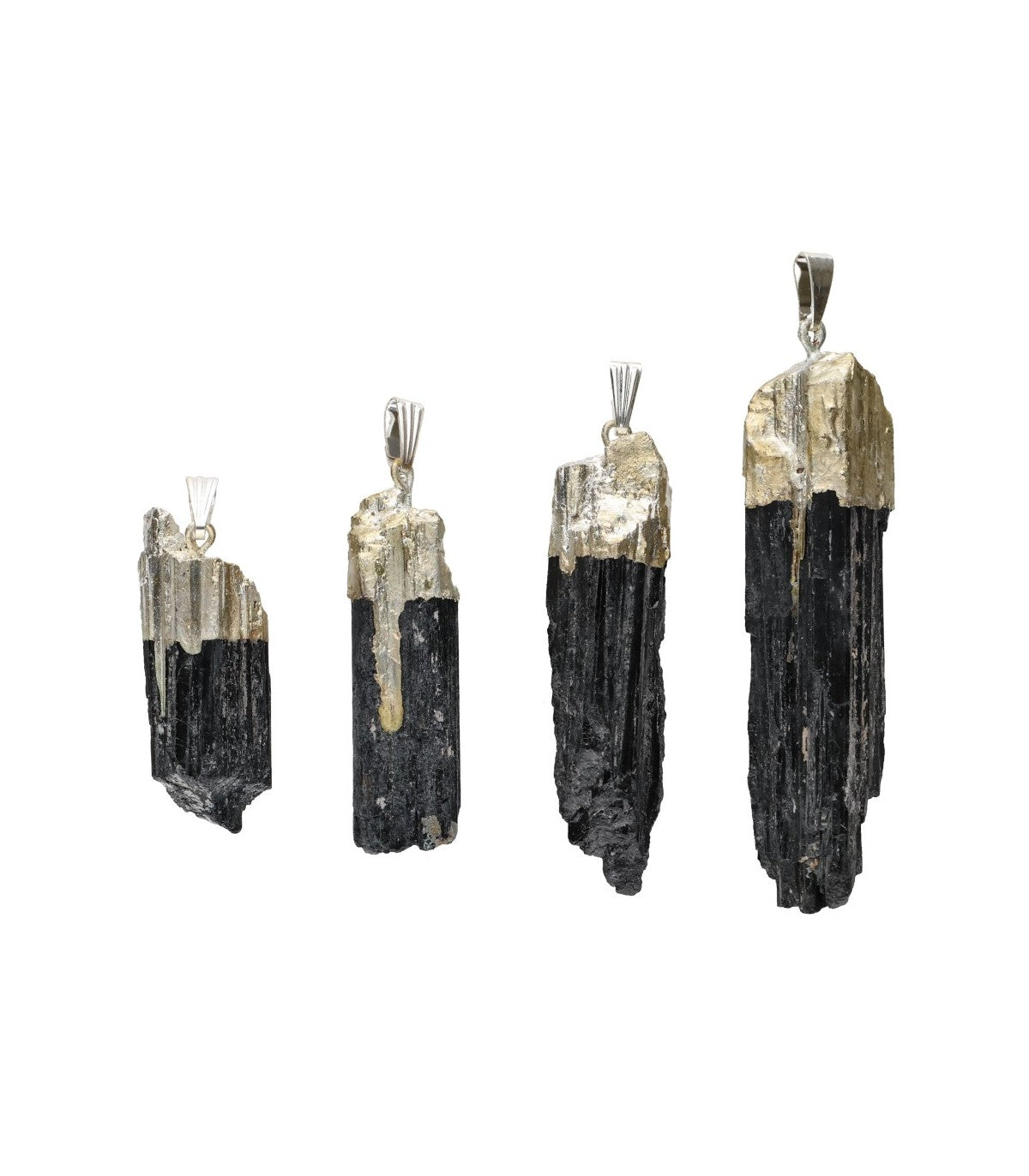 Colgante De Turmalina Negra En Bruto Con Baño De Plata – Protección Energética, Limpieza Y Enraizamiento