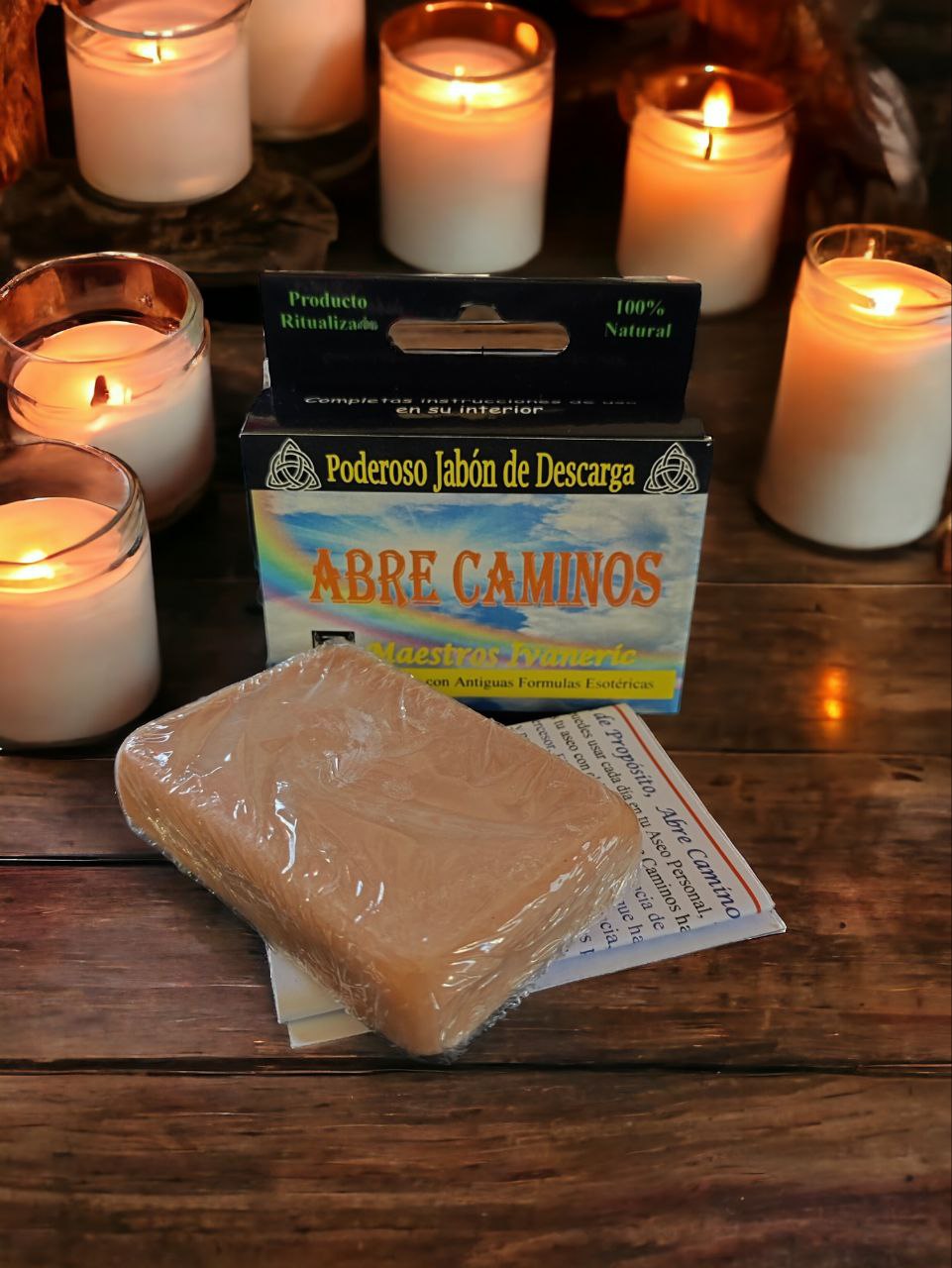Jabón con hierbas abrecaminos para abrir oportunidades y avanzar espiritualmente.