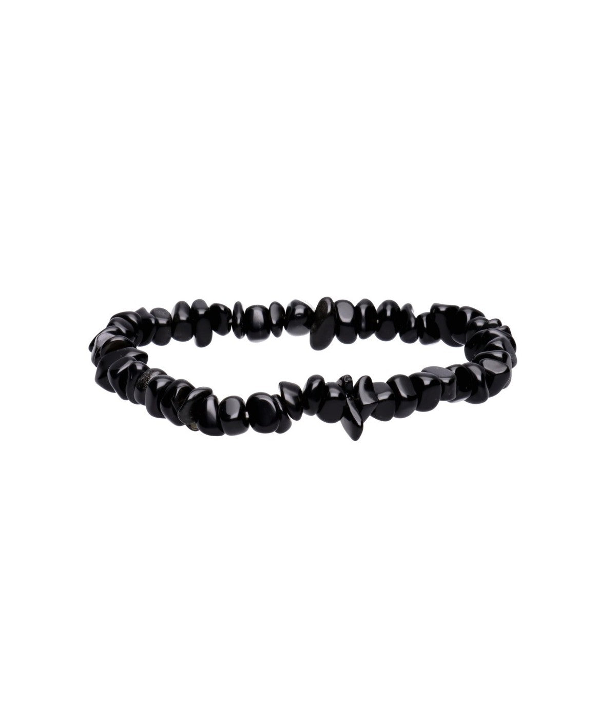 Pulsera Chips de Obsidiana Negra – Protección Energética, Limpieza Y Bloqueo De Energías Negativas