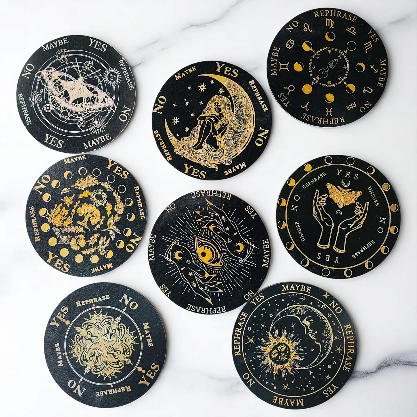 Juego de Posavasos Con Diseño Esotéricos