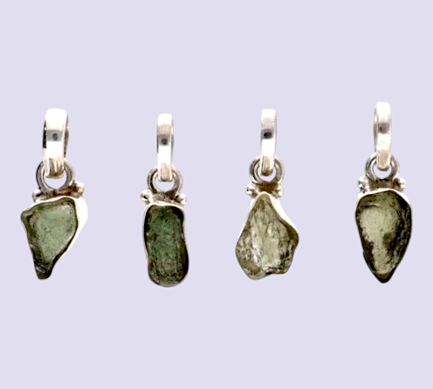 Colgante Bisel de Moldavita en Plata de Ley 925