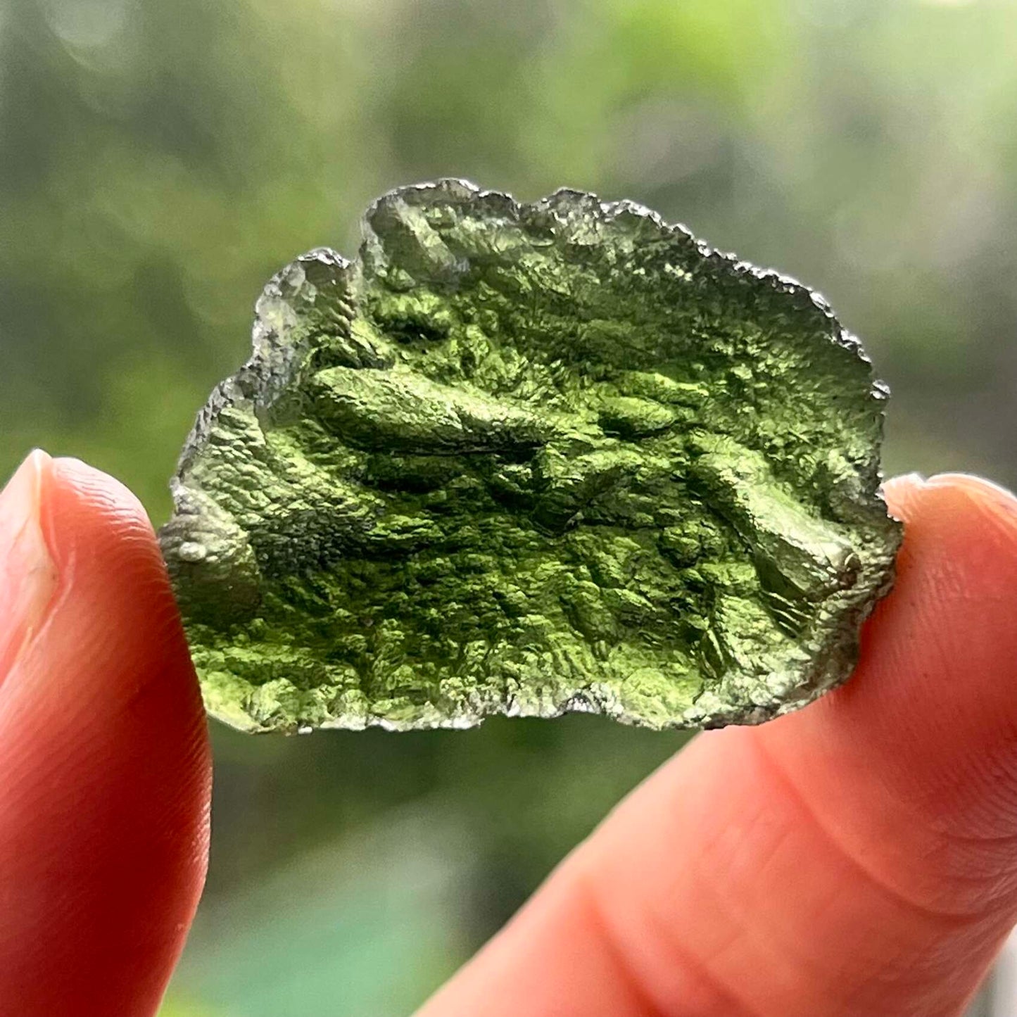 Colgante Bisel de Moldavita en Plata de Ley 925