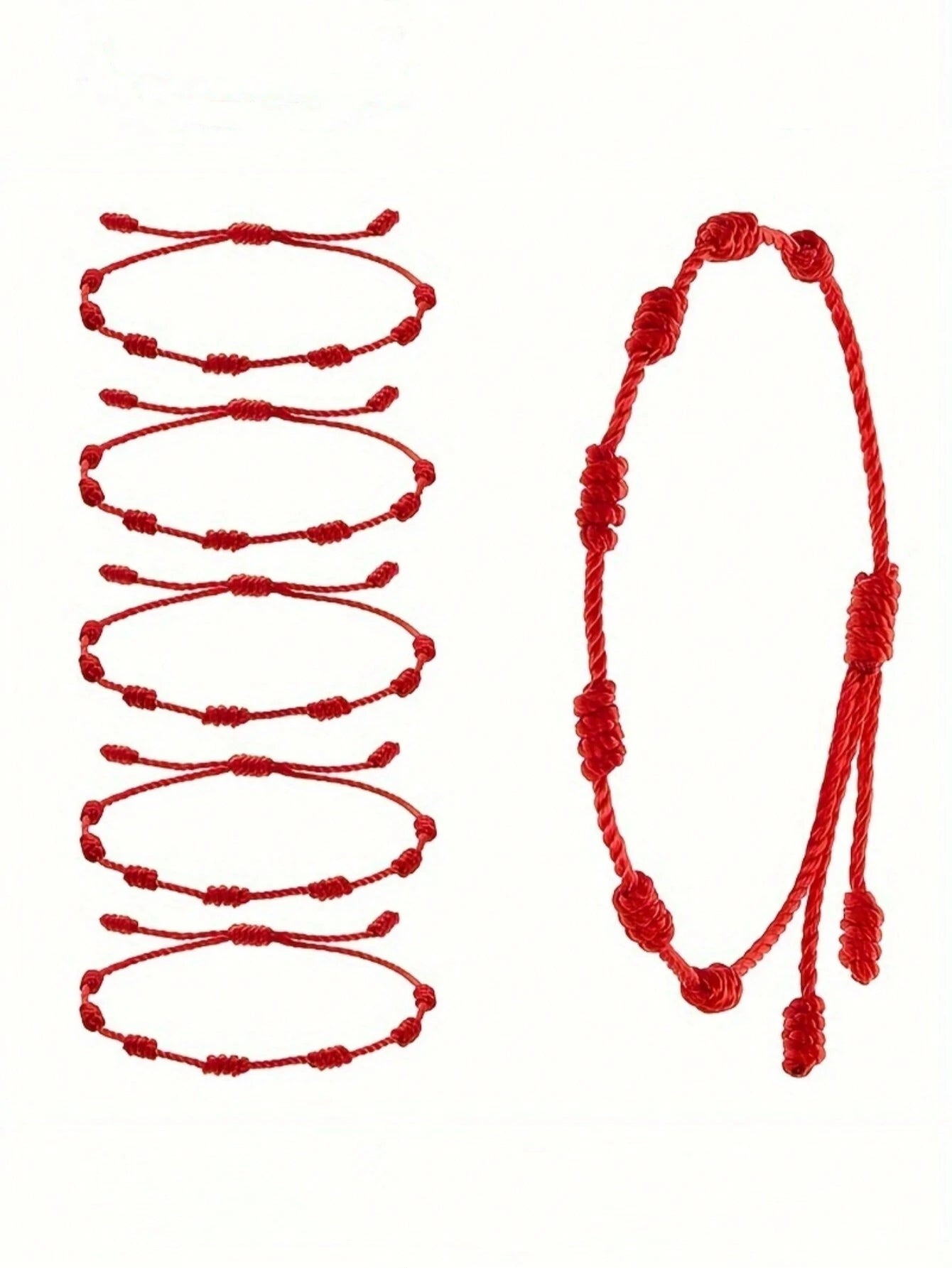 Pulsera de 7 nudos roja