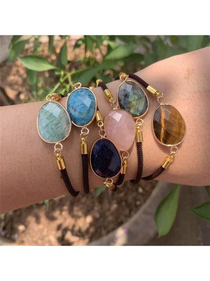 Pulsera de cuerda con piedras naturales