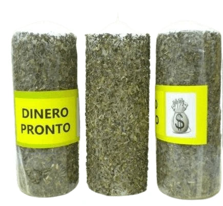 Velón herbóreo energizado Dinero Pronto para prosperidad y movimiento económico