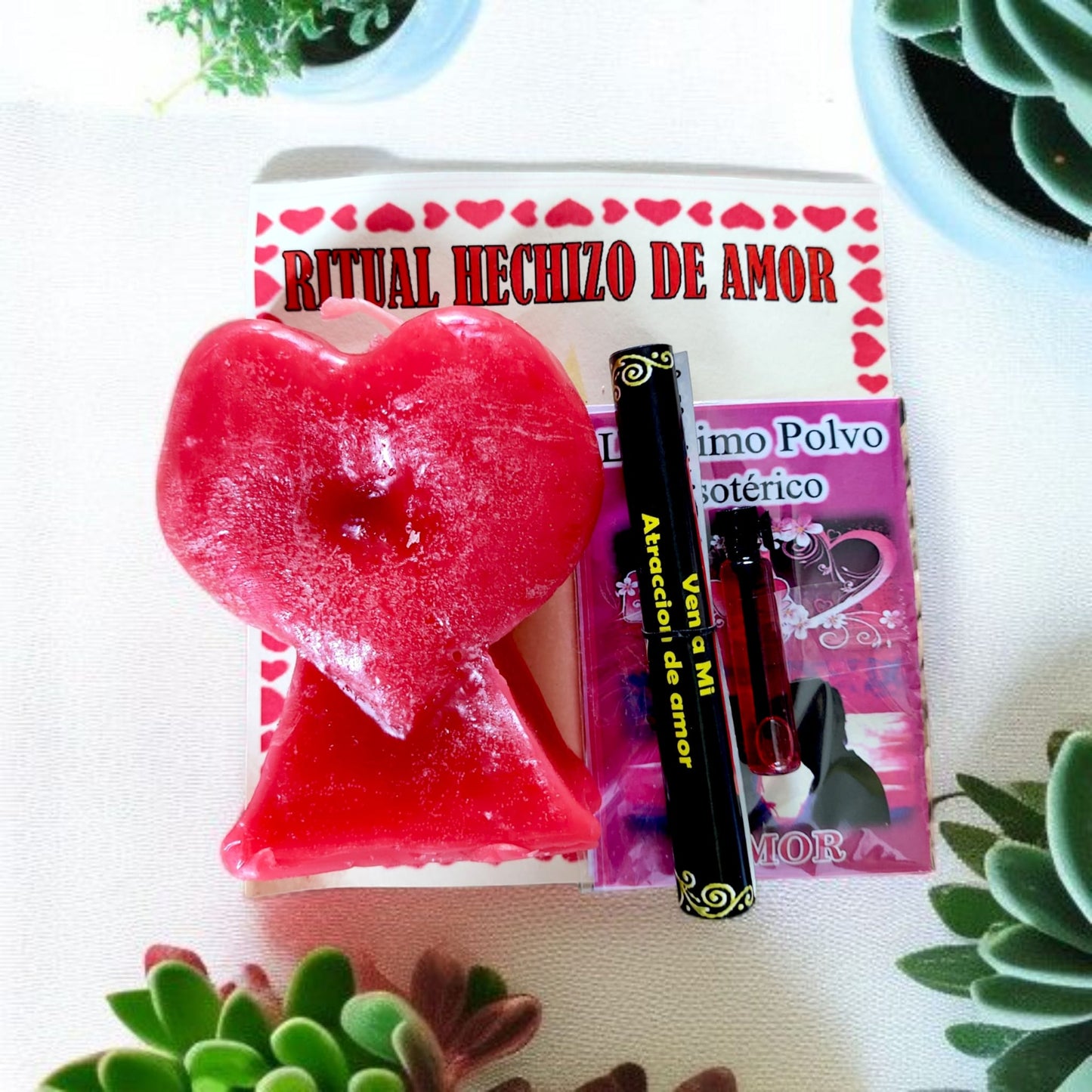 Ritual Ven a Mí con vela corazón roja para amor y atracción