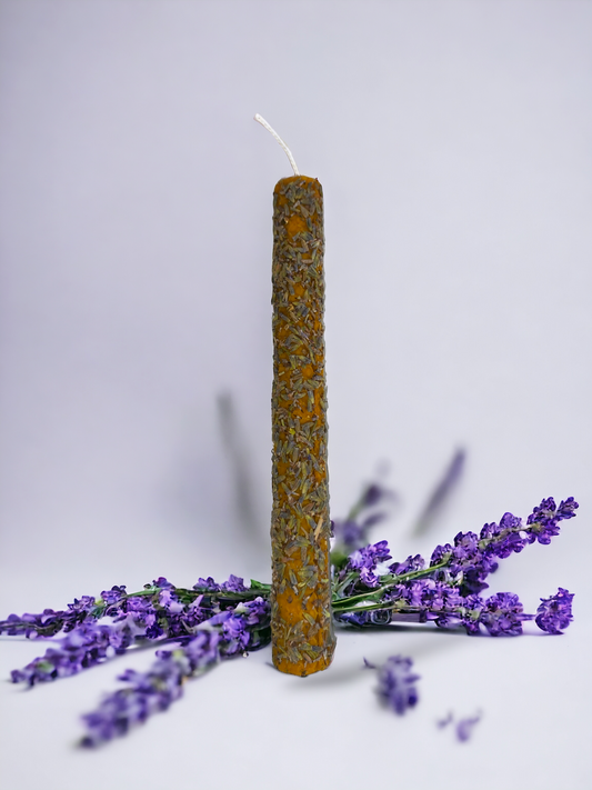 Vela de cera virgen con Lavanda