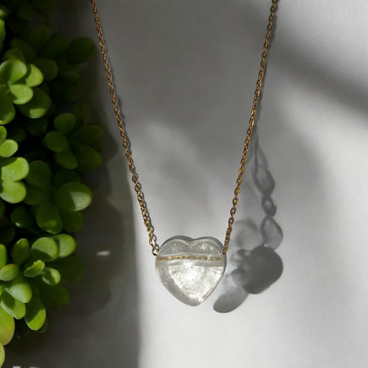 Colgante de corazón de Cuarzo Cristal