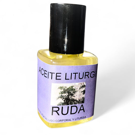 Aceite esotérico de ruda para romper negatividad, limpiar cargas densas y proteger energéticamente.