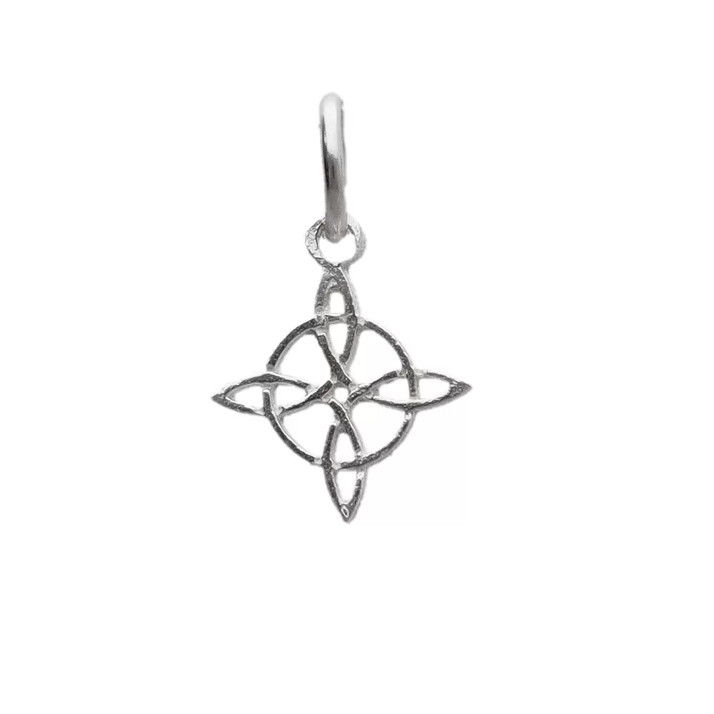 Colgante Nudo de Bruja Liso Mini en Plata de Ley 925