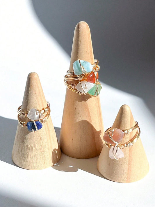 Anillos artesanales con piedra natural