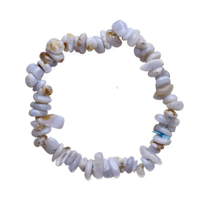 Pulsera de Chips de Calcedonia Azul - Calma, Comunicación y Serenidad Emocional