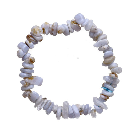Pulsera de Chips de Calcedonia Azul - Calma, Comunicación y Serenidad Emocional