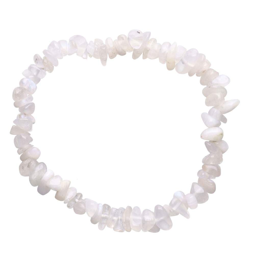 Pulsera de Chips de Piedra Luna - Intuición, Ciclos y Energía Femenina