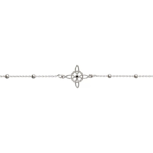 Pulsera de plata de ley 925 con símbolo del nudo de bruja.