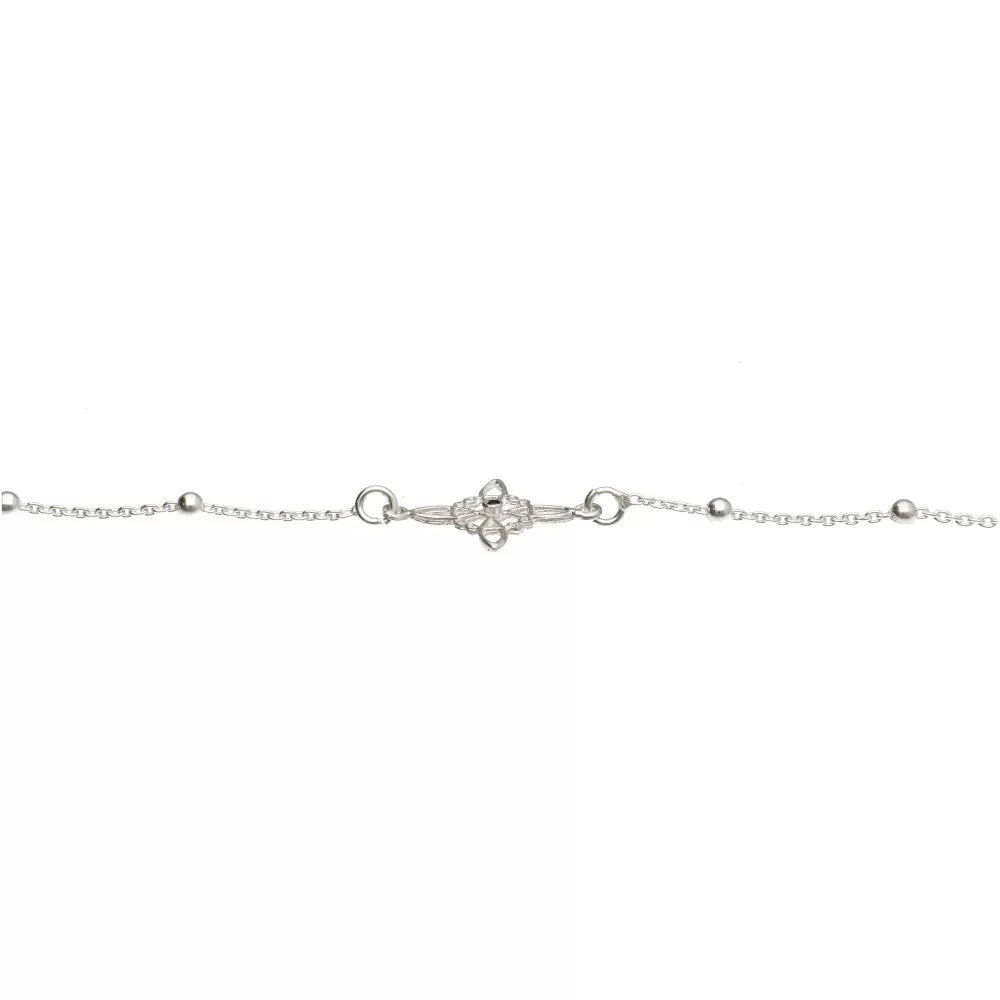 Pulsera de plata de ley 925 con símbolo del nudo de bruja bolias y circonita