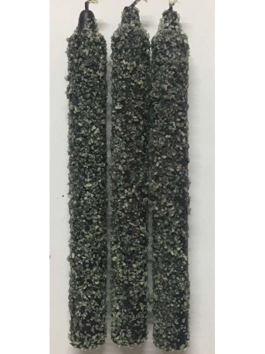 Vela de Sal Negra ritualizada 20cm