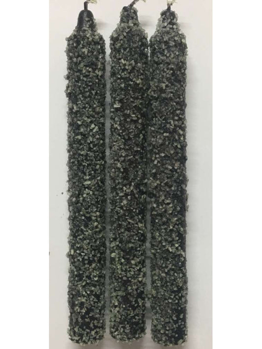 Vela de Sal Negra ritualizada 20cm
