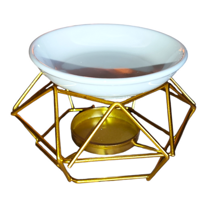 quemador de ceras geométrico dorado