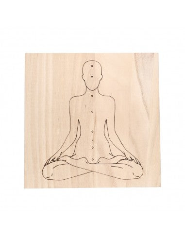 Tabla de Chakras para Radiestesia en Madera Grabada - Diagnóstico y Equilibrio Energético