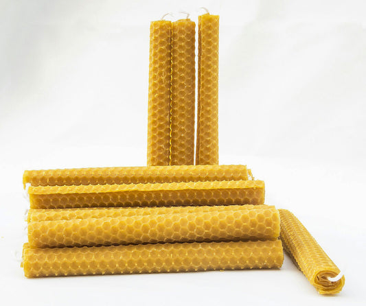 Velas de Cera de Abeja Naturales 1,5 x 10 cm – Endulzamiento, Atracción y Armonía